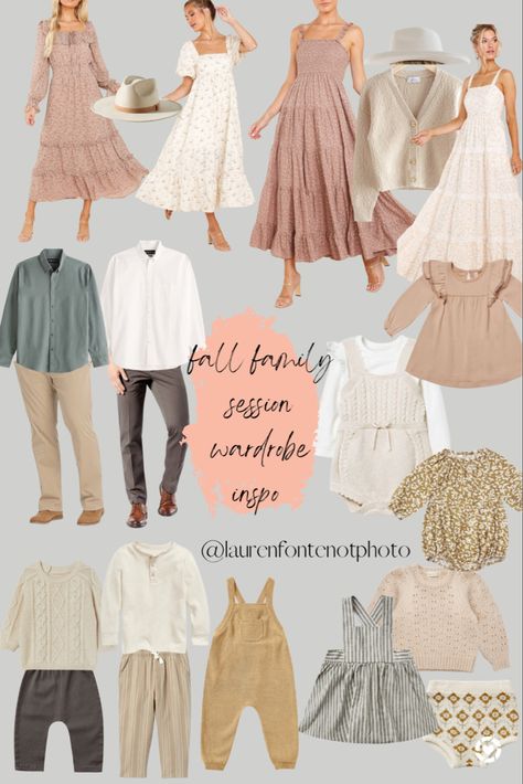 Pink White And Tan Family Photos, Dusty Pink Family Pictures, Cream Photoshoot Outfit, Pink Dress Family Photos, Fall Dress For Family Photos, Blush Family Pictures Outfits, Cream Family Picture Outfits, Fall Family Maternity Pictures, Neutral Fall Family Photo Outfits