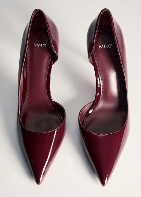 Mango Shoes, Heels Aesthetic, Burgundy Heels, Shoes Heels Classy, Fashion Shoes Heels, Classy Shoes, Heels Classy, Fancy Shoes, Hype Shoes