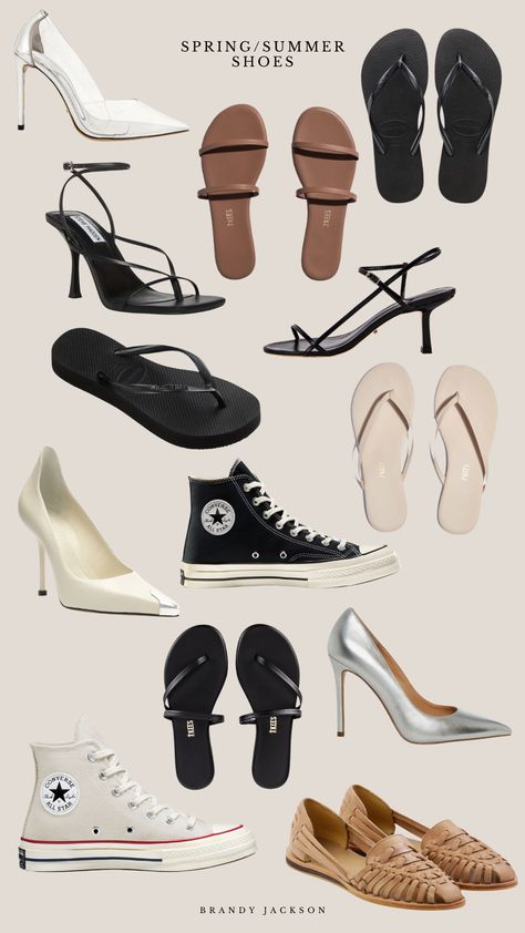 Shoes Guide For Women, Wardrobe Essentials Shoes, Summer Footwear 2023, Capsule Shoes Wardrobe, Basic Bags Capsule Wardrobe, Summer Shoes Capsule, Shoe Staples Capsule Wardrobe, Basic Footwear For Women, Spring Shoes Aesthetic