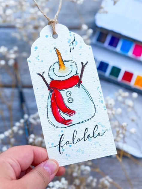 Mary Wu, Diy Watercolor Cards, Pencil And Eraser, Travel Watercolor, Travel Brush, Snowman Gifts, Watercolor Bookmarks, Christmas Card Art, Watercolor Christmas Cards