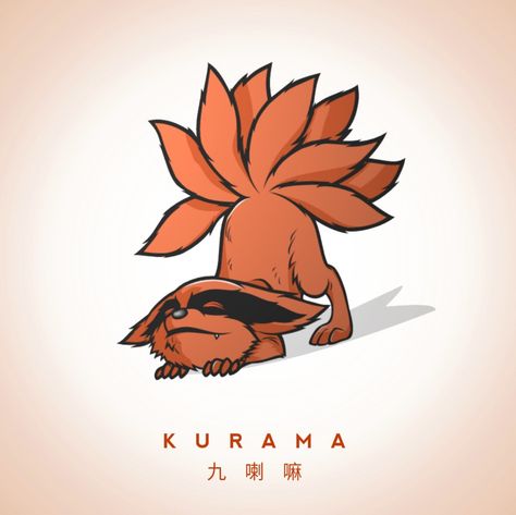 Cute Nine Tailed Fox Art, Kurama Naruto Pfp, Nine Tailed Fox Tattoo Naruto, Kurama Naruto Art, 9 Tailed Fox Tattoo Naruto, 9 Tailed Fox Drawing, Kurama Tattoo Design, Chibi Kurama, Nine Tails Naruto