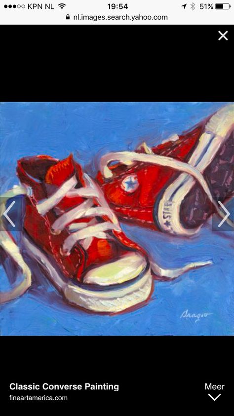 Pink Chucks, Back Drawing, Classic Converse, Rennaissance Art, Sneaker Art, Old Shoes, Original Art Painting, Acrylic Artwork, Red Art