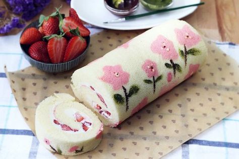 Japanese Swiss Roll | Bake King Japanese Swiss Roll, Japanese Roll Cake, Swiss Roll Cakes, Swiss Cake, Swiss Roll Cake, Japanese Cake, Cake Roll Recipes, Patterned Cake, Swiss Roll