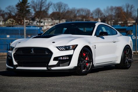 2021 Ford Mustang Shelby GT500 (#M1989, Oxford White, supercharged 5.2L V8, 7-speed DCT) Ford Mustang Shelby Gt, Tokyo Drift Cars, Mustang Gt500, Ford Mustang Car, Aesthetic Cool, Car Organization, Ford Mustang Shelby Gt500, Pimped Out Cars, Shelby Gt