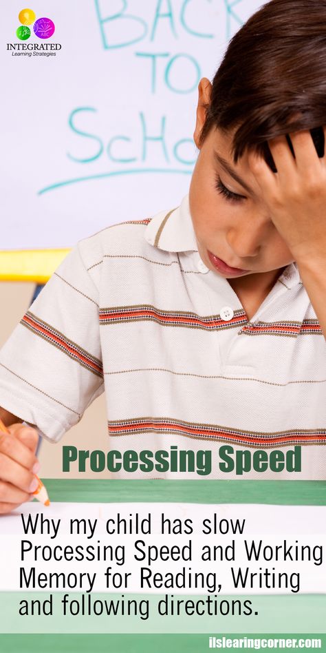 Processing Speed: “Mommy My Hand Won’t Keep up with my Brain” – Slow Processing & Working Memory | ilslearningcorner.com Function Outfit, Classroom Family, Visual Processing, Auditory Processing, Integrated Learning, Processing Speed, Executive Functioning Skills, Learning Differences, Learning Tips