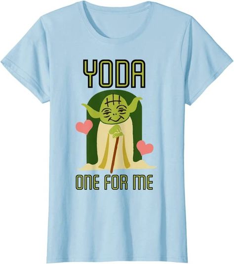 Star Wars Yoda One For Me Cute Valentine's Graphic T-Shirt T-Shirt: Clothing Yoda One For Me, Quirky Valentines, Star Wars Tee Shirts, Darth Vader Shirt, Star Wars Valentines, Star Wars Tees, Star Wars Outfits, Star Wars Tshirt, Star Wars Yoda