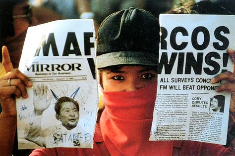 'Newspaper front pages during the 1986 People Power Revolution'  though to be strict, it was not a revolution. #philippines #history People Power Revolution Philippines, Marcos Dictatorship, Edsa People Power Revolution, Edsa Revolution, Philippine Revolution, People Power Revolution, Revolution Poster, Rider Wallpaper, Ghost Rider Wallpaper