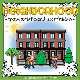 Neighborhood theme activities and printables for preschool and kindergarten - KIDSPARKZ City Preschool Theme, Neighborhood Lesson Preschool, Neighborhood Activities For Kindergarten, Neighborhood Theme Preschool, My Neighborhood Activities, Preschool Community Theme, My Neighborhood Activities Preschool, My Neighborhood Preschool Theme, Neighborhood Activities Preschool