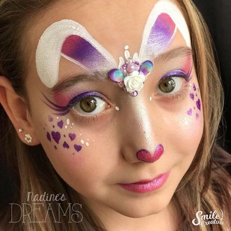 Kids Easter Face Paint, Face Paint Bunny, Easter Face Painting Ideas, Face Painting Easter, Easter Bunny Face Paint, Rabbit Face Paint, Easter Face Painting, Bunny Face Paint, Easter Face Paint