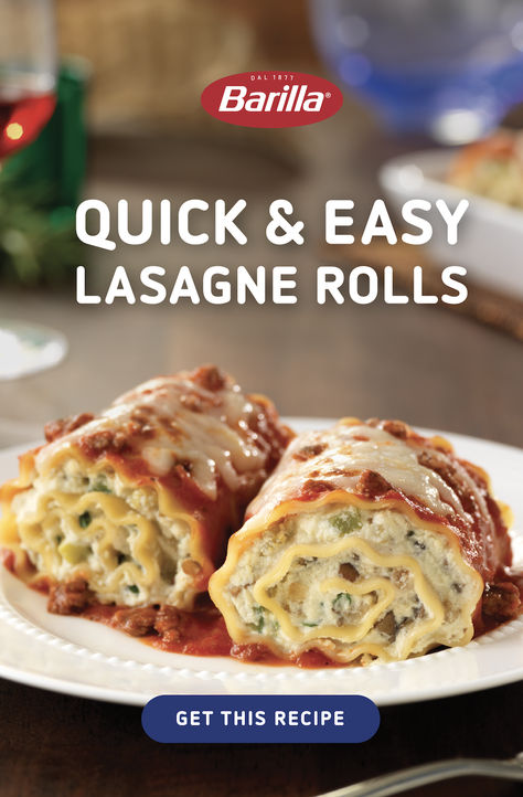 These easy Lasagna Rolls are the perfect dish for a chilly night in! Ready in under an hour, these little creations are a great way to shake up mealtime for sleepovers, a family movie night, or after a fun snow day. Try them this week! Lasagna Rollups Easy, Lasagne Rolls Recipes, Lagsana Recipe Rolls, Roll Up Lasagna Recipe, Lasagna Rolls Recipe With Ricotta, Rolled Lasagna Recipe, Roll Up Lasagna, Lasagne Rollups, Lasagna Rolls Ups