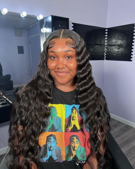 Closure Wig Install, Cute Hairstyles For School, Wig Ideas, Curly Weave Hairstyles, Wig Install, Crimped Hair, School Hair, Quick Weave Hairstyles, Styles Ideas