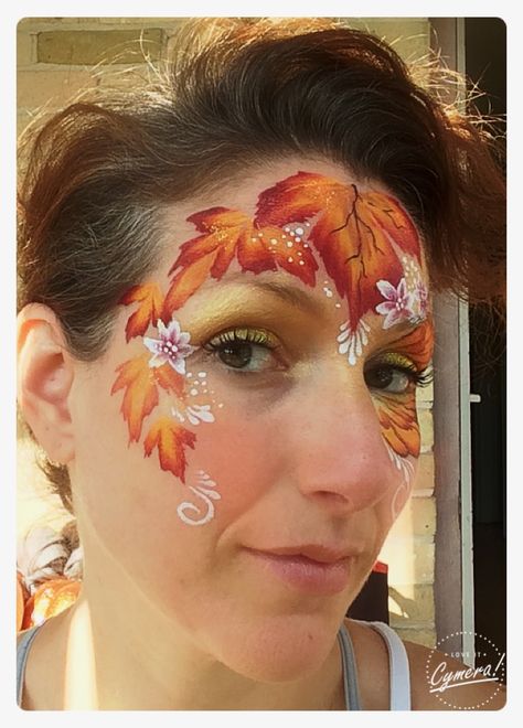 Plant Face Paint, Autumn Face Painting, Fall Themed Face Paint, Fall Leaves Face Paint, Leaves Face Paint, Fall Facepainting, Thanksgiving Face Painting, Autumn Face Paint, Fall Facepainting Ideas