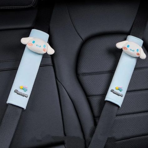 Cinnamoroll Car Interior, Care Bear Cloud Car, Sanrio Car Interior Ideas, Sanrio Car Aesthetic, Rilakkuma Car Accessories, Car Themes, Seat Belt Cover, Car Interior Accessories, License Plate Covers