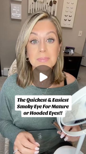 Smokey Eye On Older Women, Smokey Eye Makeup For Over 50, Smoky Daytime Eye, Makeup Over 40 Hooded Eyes, Eyeshadow Makeup Blue Eyes, Beth Dutton Eye Makeup Tutorial, Smokey Eye Beginner, 5 Minute Eye Makeup, Grey Hair Makeup Looks Over 50