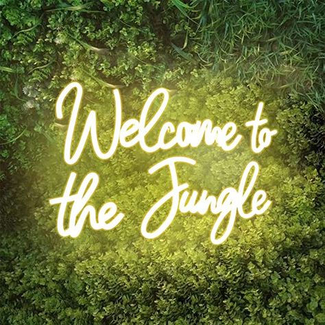 Jungle Party Decorations, Neon Lights Bedroom, Jungle Vibes, Neon Lamp, Easy Backdrops, Light Up Signs, Neon Sign Bedroom, Living Room Bar, Light Letters