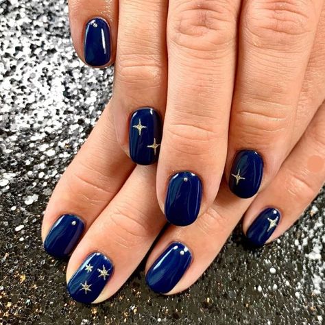 Nails 23, Concert Nails, Hoco Nails, Dark Blue Nails, Blue Acrylic Nails, Beautiful Crystals, Blue Nail Designs, Nail Products, Twinkle Star