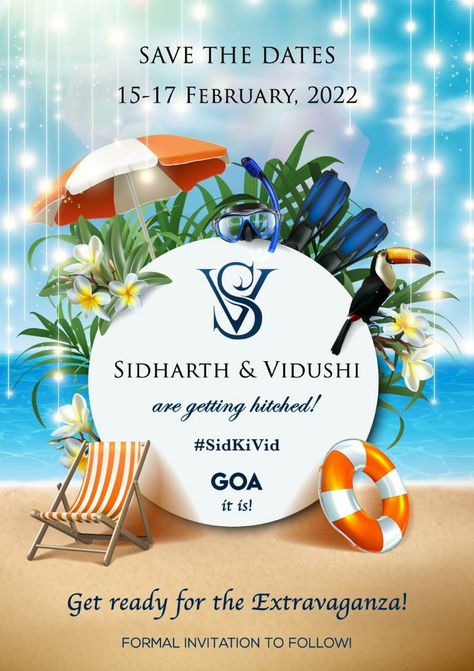 Goa Beach, fall lights, sunglasses, flowers, Wedding Itinerary Template, Shadi Card, Goa Wedding, Digital Invitations Wedding, Basic Mehndi, Wedding Itinerary, Marriage Invitations, Indian Wedding Cards, Wedding Countdown