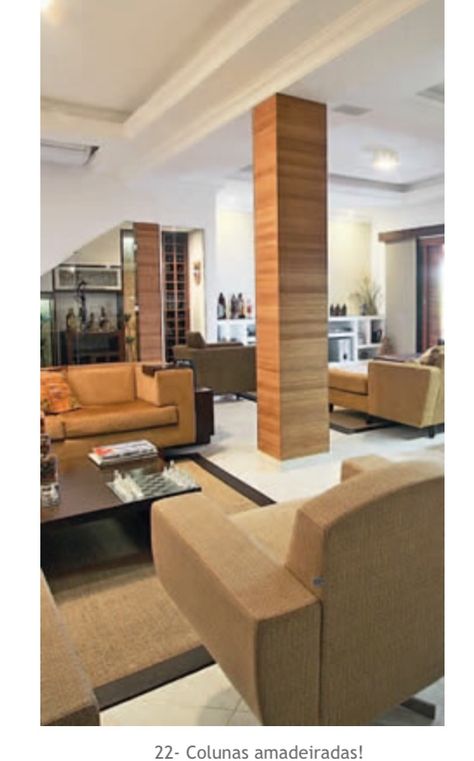 Interior Pillars, Columns Interior, Column Cladding, House Columns, Modern Column, Columns Decor, Cladding Design, Interior Columns, Wood Interior Design