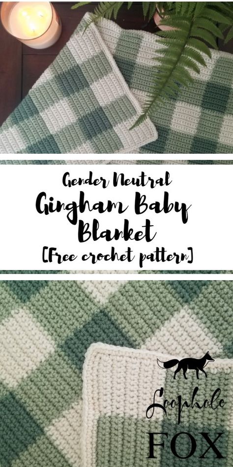 Gingham Blanket Crochet Pattern, Gingham Baby Blanket Crochet, Blanket Yarn Crochet Projects, Baby Blanket Crochet Gender Neutral, Crochet Gingham Blanket Free Pattern, How To Knit A Baby Blanket, Crotchet Baby Blankets, Gender Neutral Crochet Baby Blanket Free Pattern, Crochet Baby Ideas Projects