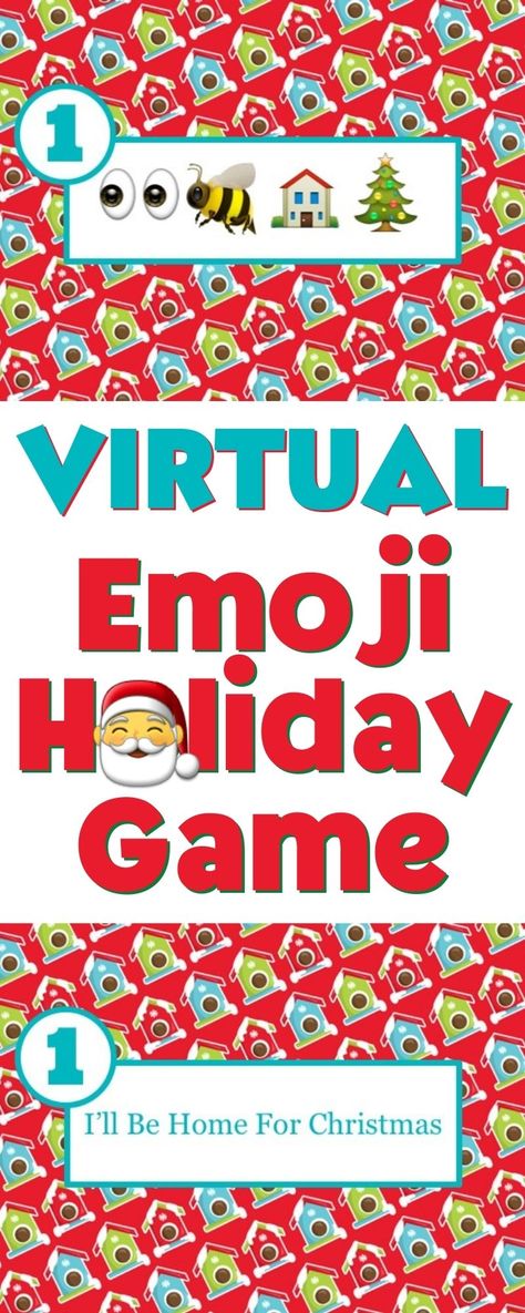 This Christmas Emoji Game is made for virtual holiday parties. With 2 ways to play, you can play this holiday emoji game virtually with Google Slides or as a free printable. The best emoji holiday game with over 70 clues. Perfect virtual emoji game for your virtual holiday party. https://www.momresource.com/christmas-emoji-game #christmasparty #virtualparty #christmasgames #holidaygames #virtualgames Christmas Zoom Games, Virtual Scavenger Hunt Ideas For Work, Holiday Emoji Game, Virtual Christmas Party Games For Work, Virtual Holiday Games For Work, Virtual Holiday Party Games, Virtual Christmas Party Ideas For Work, Virtual Christmas Party Games, Virtual Christmas Games