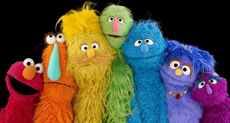 Sesame Street provokes outpourings of love with puppet-filled Pride rainbow · PinkNews Elmo And Friends, Gay Pride Month, Fraggle Rock, Rainbow Connection, Kermit The Frog, Jim Henson, Rainbow Flag, Rainbow Pride, Color Theory