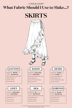 Trendy Sewing Projects, Trendy Sewing Patterns, Skirt Diy, Sewing Projects Clothes, Sewing Clothes Women, Diy Fashion Hacks, Rock Chic, Easy Knitting Patterns, Sewing Skirts