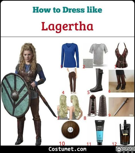 Lagertha (Vikings) Costume for Cosplay & Halloween 2020 Lagertha Costume Diy, Viking Man Costume Diy, Lagatha Vikings Costume, Ragnar And Lagertha Costumes, Man Viking Costume, Viking Costume Male Diy, Male Viking Costume, Viking Costume Diy Mens, Viking Cosplay Men