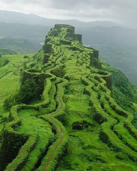 Rajgad Fort, Maharashtra, India. Torna Fort, India Travel Places, Travel Facts, Destination Voyage, Incredible India, Travel Goals, India Travel, Mountain Range, Travel Insurance