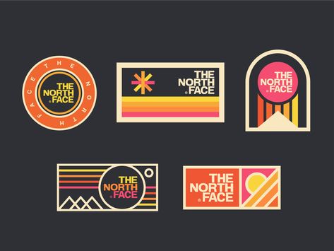 The North Face Badges by Danielle Podeszek #dribbble #design #logodesign #graphicdesign #logo #branding Dribbble Design, Logos Vintage, Logos Retro, Retro Logo Design, Vintage Logos, Wallpaper Retro, Graphic Trends, Logos Ideas, Restaurant Logo