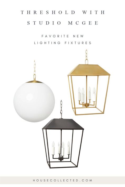 White and brass globe pendant, brass lantern pendant light, black lantern pendant light Mcgee And Co Kitchen Lighting, Studio Mcgee Ceiling Lights, Studio Mcgee Entryway Light, Studio Mcgee Lighting, Mcgee And Co Kitchen, Studio Mcgee Fall, Studio Mcgee Entryway, Mcgee Entryway, Target Fall