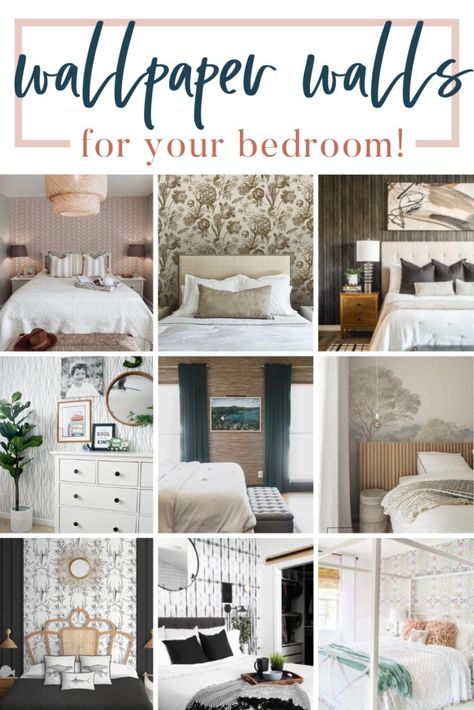 Want to add some character to your bedroom? Need a focal point? Take it to the next level and add a wallpaper accent wall! Get inspired with these bedroom accent walls using wallpaper!