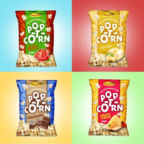 Fryums Packaging Design, Popcorn Package Design, Chips Packet Design, Popcorn Packaging Design, Peri Peri Chips, Chez Mix, Snacks Packaging Design, Snack Packaging Design, Chips Packaging Design