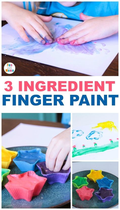 Edible Finger Paint For Baby - Non Toxic Homemade Paint For Babies Homemade Paint Recipe, Painting For Toddlers, Finger Painting For Toddlers, Baby Safe Paint, Homemade Finger Paint, Child Activities, Toddler Parenting, Craft Recipes, Paint Recipe