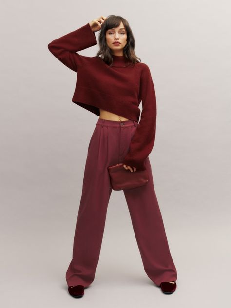 Mason Pant Mason Pant, Burgundy Outfit, Cashmere Blend Sweater, Winter Style, Fall Trends, Capsule Wardrobe, Fabric Care, Autumn Fashion, Cashmere