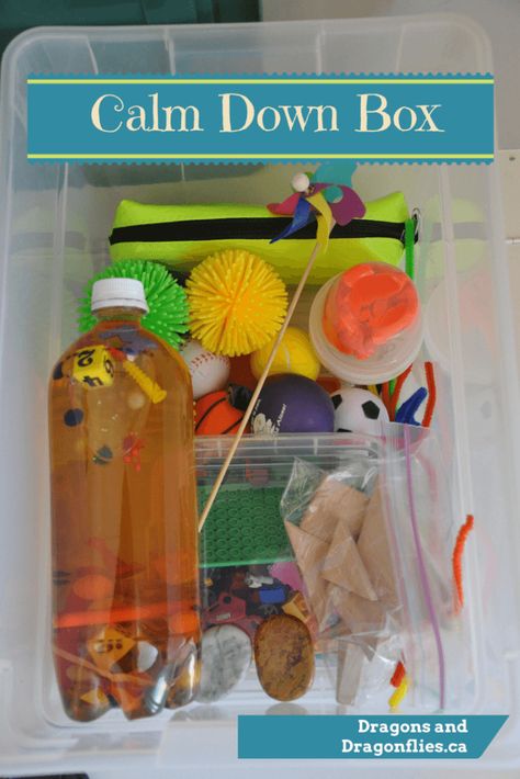 Sensory Box Ideas, Calm Down Box, Calm Box, Calm Down Kit, Conscious Discipline, Calm Down Corner, Calming Strategies, Sensory Boxes, Calming Activities