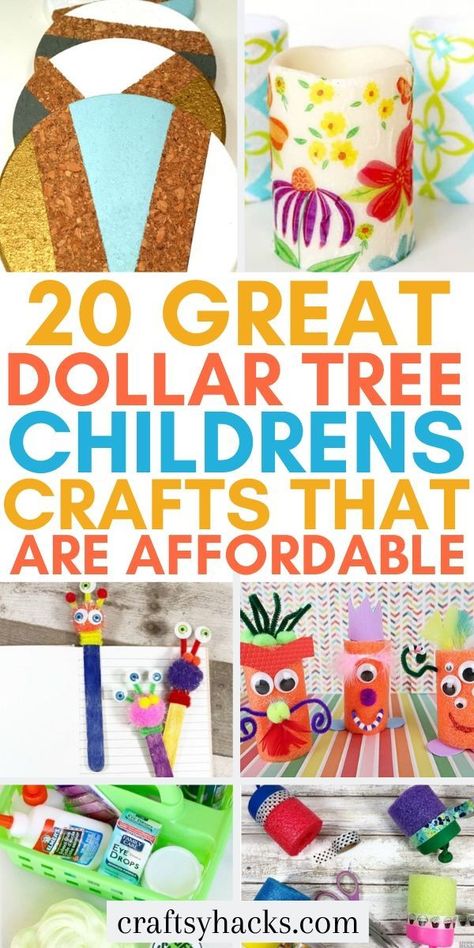 Try creating these dollar store kids crafts on a low budget. Make these kids diy projects from the dollar tree and have more fun crafting with your children! #DollarTree #Crafts Fun Dollar Store Crafts, Dollar Tree Crafts For Kids, Dollar Store Crafts For Kids, Tree Crafts For Kids, Crafts Toddlers, Diy Paper Art, Cheap Crafts, Easter Decorations Dollar Store, Kids Diy