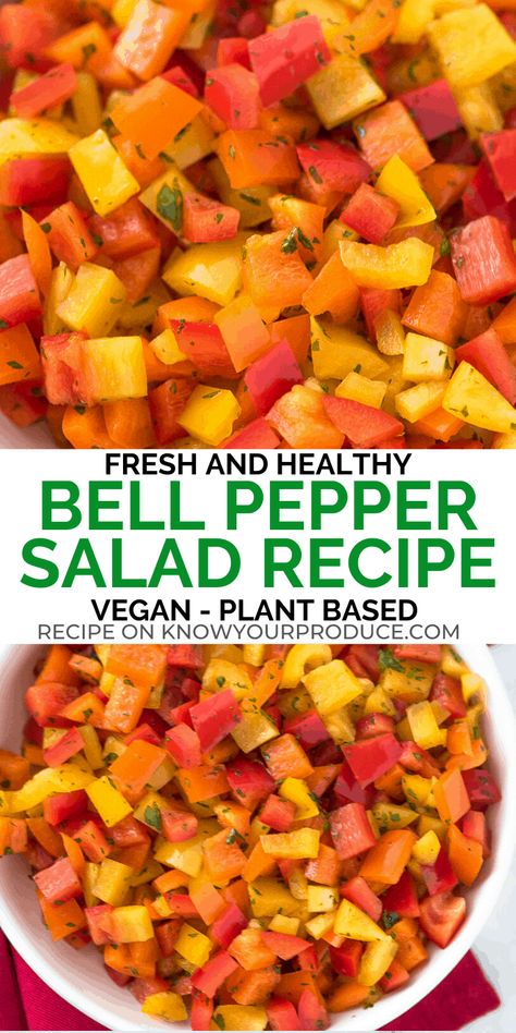 Colored Bell Pepper Recipes, Salt Free Side Dishes, Bell Peppers Salad, Pepper Salad Recipes Bell, Side Dishes With Bell Peppers, Fresh Bell Pepper Recipes, Bell Peppers Side Dish, Bell Pepper Salsa, Bell Pepper Salad Recipes