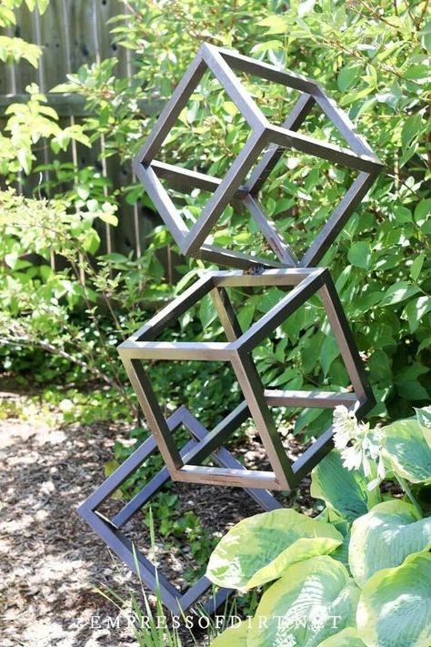 12 Creative Ideas to Steal for Your Garden | Empress of Dirt Yard Art From Junk Diy Metal Sculptures, Industrial Garden Art, Welding Projects Garden, Welding Projects Ideas Easy Garden, Diy Large Garden Sculpture Ideas, Diy Yard Sculpture Ideas, Diy Outdoor Sculpture Ideas, Outdoor Welding Projects, Garden Welding Projects