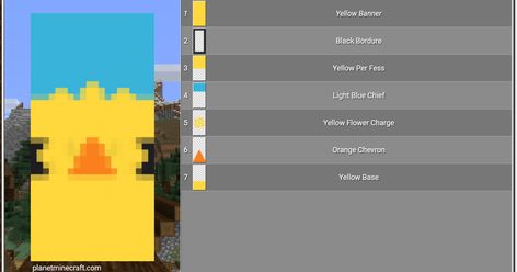 Duck Banner Minecraft, Banner Patterns, Minecraft Banner, Fluffy Rabbit, Minecraft Banners, Baby Chick, Minecraft Ideas, Minecraft 1, Texture Packs