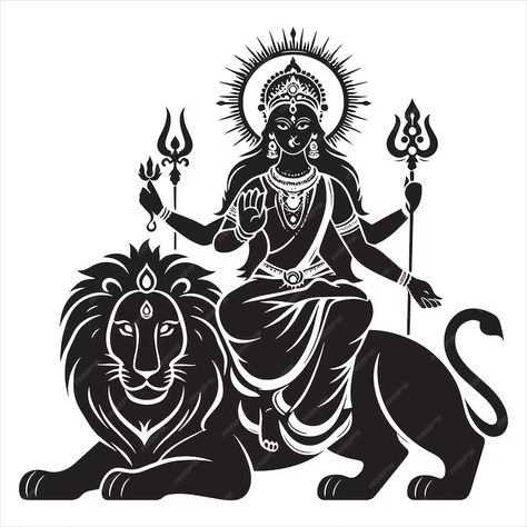 Premium Vector | Baby Goddess durga Devi Durga Happy Durga Puja Navaratri Puja In Kolkata vector illustration free Durga Silhouette, Devi Pics, Black Panther Drawing, Hanuman Tattoo, Ganesh Tattoo, Durga Ma, Hindu Tattoo, Happy Durga Puja, Ma Durga