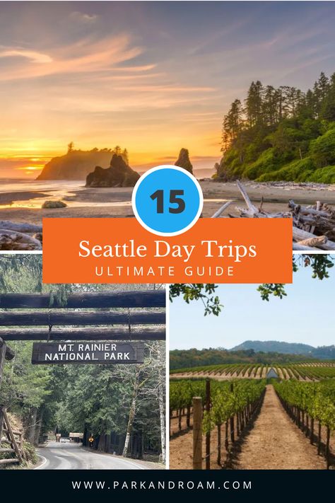 After spending a day exploring Seattle, consider branching out to it’s surrounding areas. There’s so many places to choose from that it’s hard to decide where to go first.

Let this guide help you narrow down all the options based on your interests. Day Trips From Seattle, National Park Passport, Snoqualmie Falls, Cascade National Park, North Cascades National Park, Hiking National Parks, Park Trails, Mount Rainier National Park, Downtown Seattle