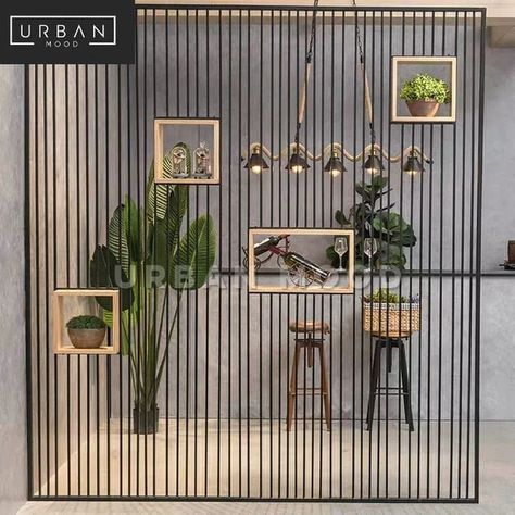 Industrial Room Divider, Modern Contemporary Minimalist, Industrial Room, Bedroom Decoration Ideas, Modern Room Divider, Movable Walls, Living Room Divider, Diy Room Divider, Living Room Partition