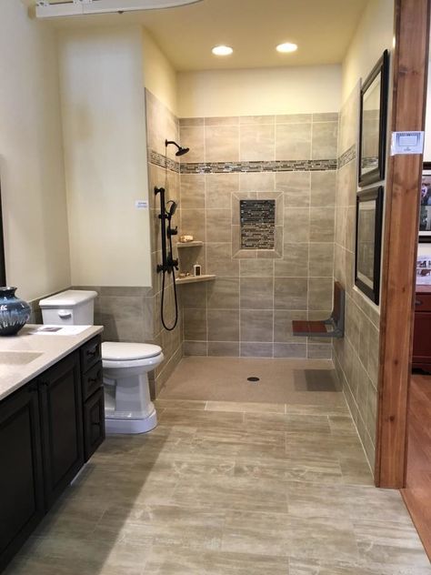 Wheelchair Bedroom Ideas, Walk In Handicapped Showers, Small Accessible Bathroom, Roll In Shower Ideas, Roll In Showers Master Bath, Shower Threshold Ideas, Handicapped Shower Ideas, Handicapped Bathroom Ideas, Double Shower Ideas