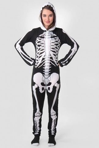 Skeleton onesie - Onesies - PJs & Robes - Clothing Skeleton Plush, Halloween Costumes Adult, Halloween Skeleton Costume, Work Appropriate Halloween Costumes, Latest Ladies Shoes, Women Skeleton, Skeleton Halloween Costume, Tipsy Elves, Union Suit