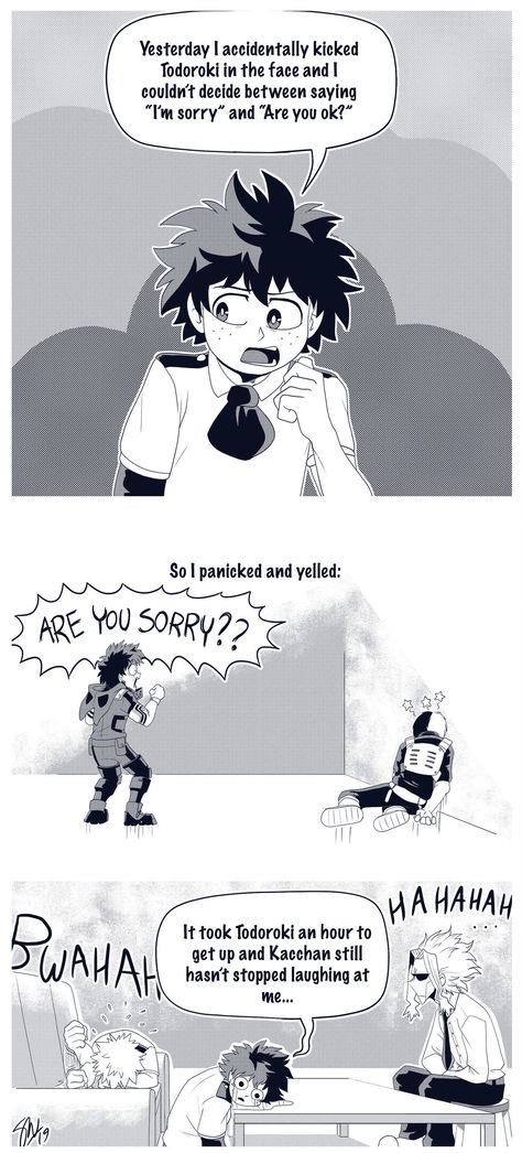 Are you sorry Izuku Midoriya, Shoto Todoroki, Katsuki Bakugo || my hero academia Aho Girl, My Hero Academia 2, My Hero Academia Shouto, Mini Comic, Memes Anime, My Hero Academia Memes, Buko No Hero Academia, Boku No Hero Academia Funny, Anime Jokes