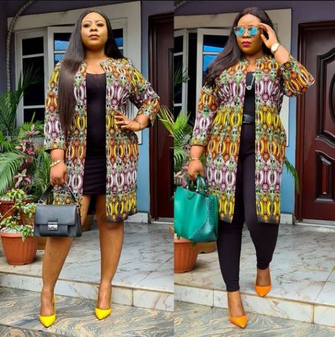 Ankara Kimono Style Jacket, Long Ankara Jackets For Women, Ankara Kinomo Jacket, Chitenge Throw Over Jackets, Ankara Kimono Jacket And Trouser, Ankara Jacket Styles For Ladies, Kimono Fashion Ankara, Ankara Kimono Outfit, Kimono Ankara Styles