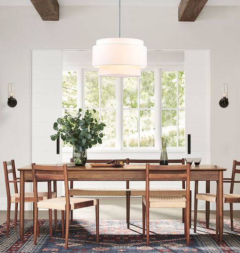 Drum Lighting Ideas for the Dining Room: Inspiration and Shopping | Hunker Sanctuary Design, Bedroom Closet Storage, Drum Light, Kitchen Views, Colonial Revival, Drum Pendant, Dining Nook, Spanish Colonial, Outdoor Dining Furniture