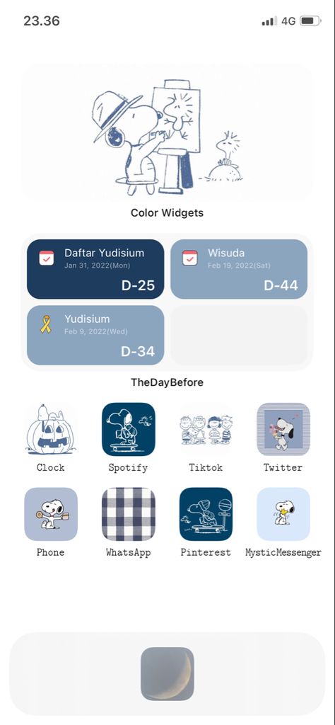 Snoopy Homescreen Wallpaper, Snoopy Iphone Layout, Snoopy Ios Layout, Snoopy Homescreen Layout, Snoopy Phone Layout, Blue Snoopy Wallpaper, Blue Theme Homescreen, Snoopy Phone Theme, Phone Theme Blue