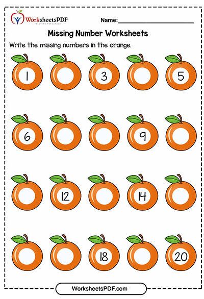 Orange Missing Numbers 1 – 20 Missing Numbers 1-20, Missing Number Worksheets, Missing Numbers, Resources For Teachers, 1st Grade Worksheets, Number Worksheets, Teaching Spanish, Preschool Kindergarten, Love My Job