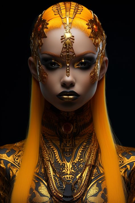 Face Off Makeup, Portrait Abstract, Women Portrait, Alien Character, Gothic Fantasy Art, My Fantasy World, Afrocentric Art, Alien Concept Art, Futuristic Art